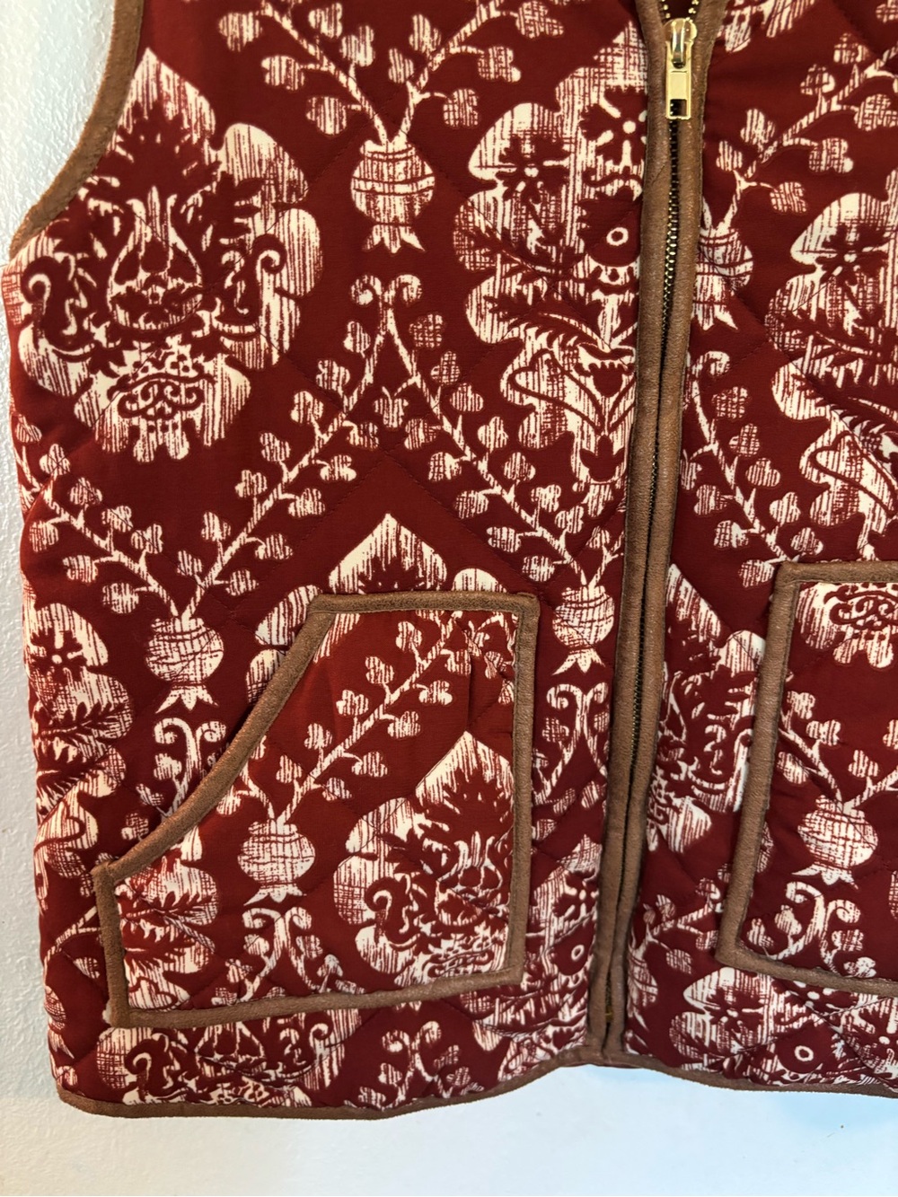 BeBop Quilted Red Patterned Vest - Picture 6 of 10
